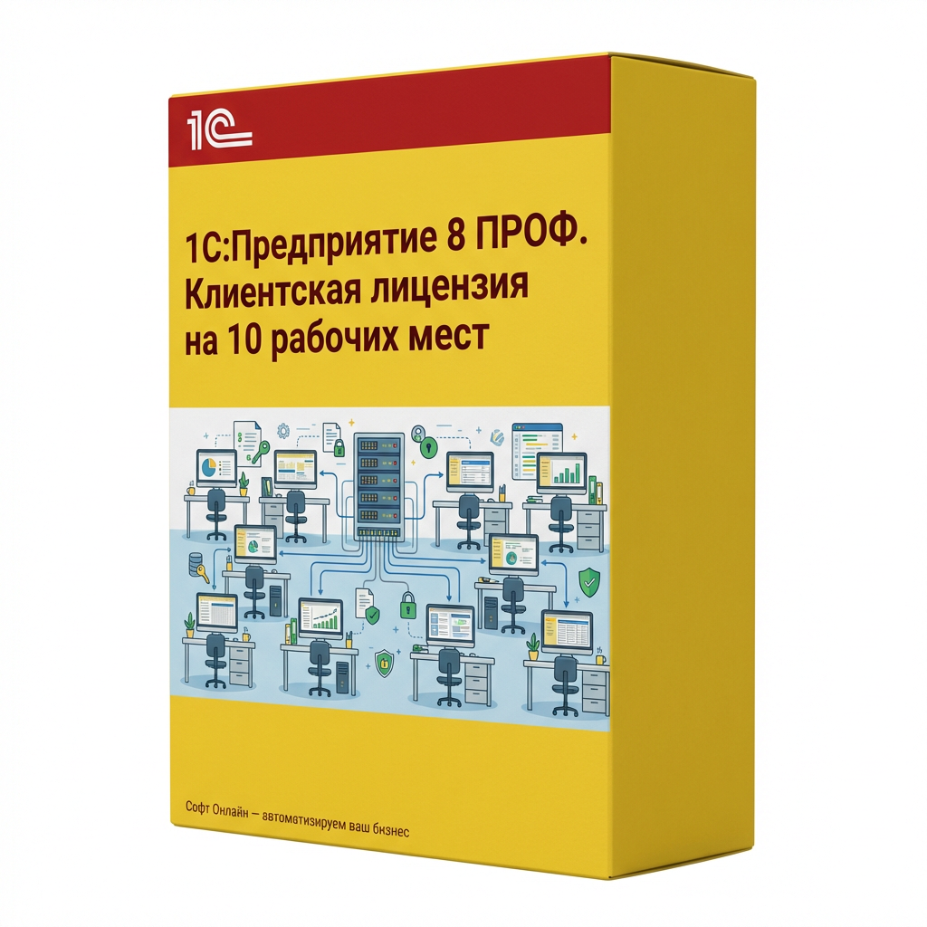 1С:Предприятие 8 ПРОФ. Клиентская лицензия на 10 рабочих мест