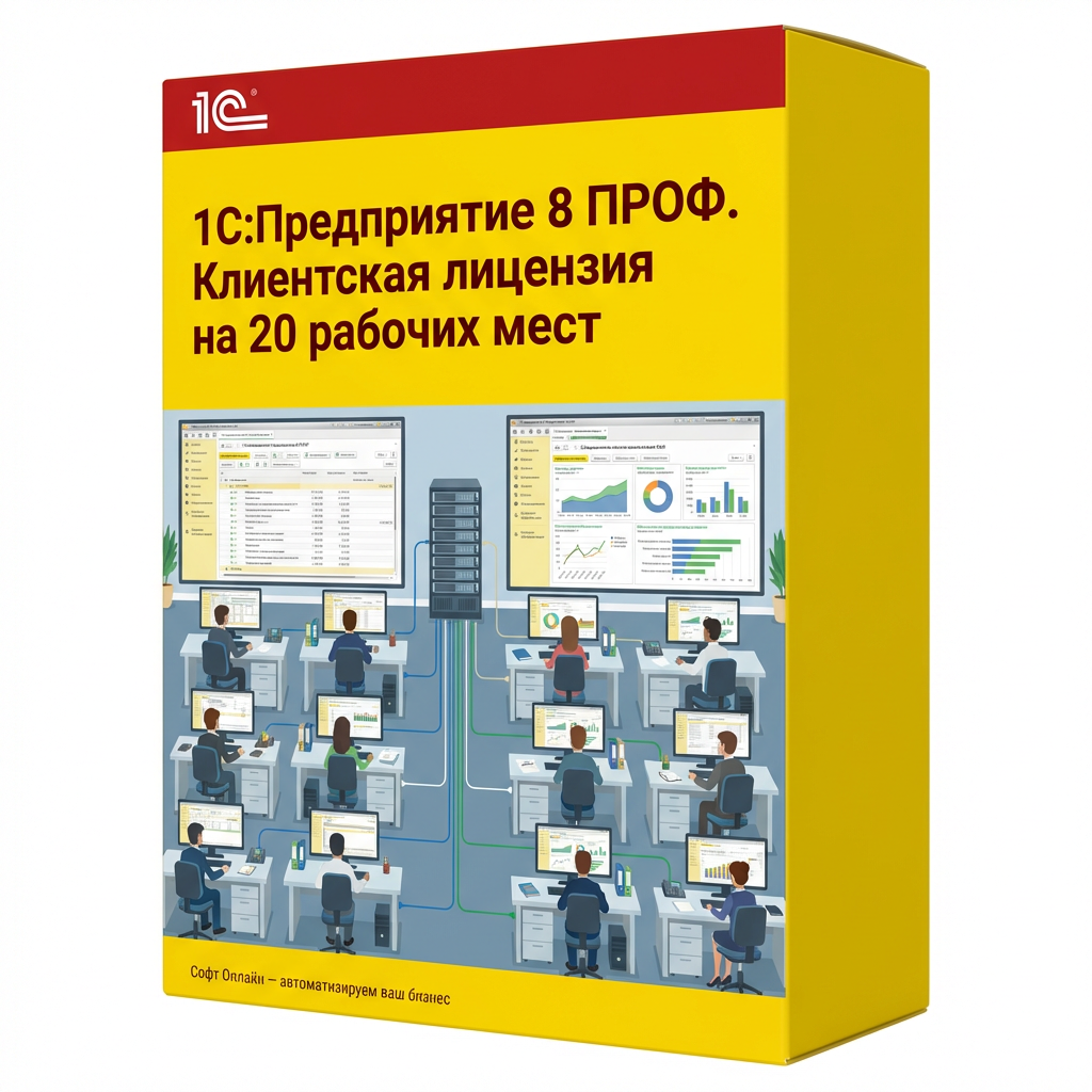 1С:Предприятие 8 ПРОФ. Клиентская лицензия на 20 рабочих мест