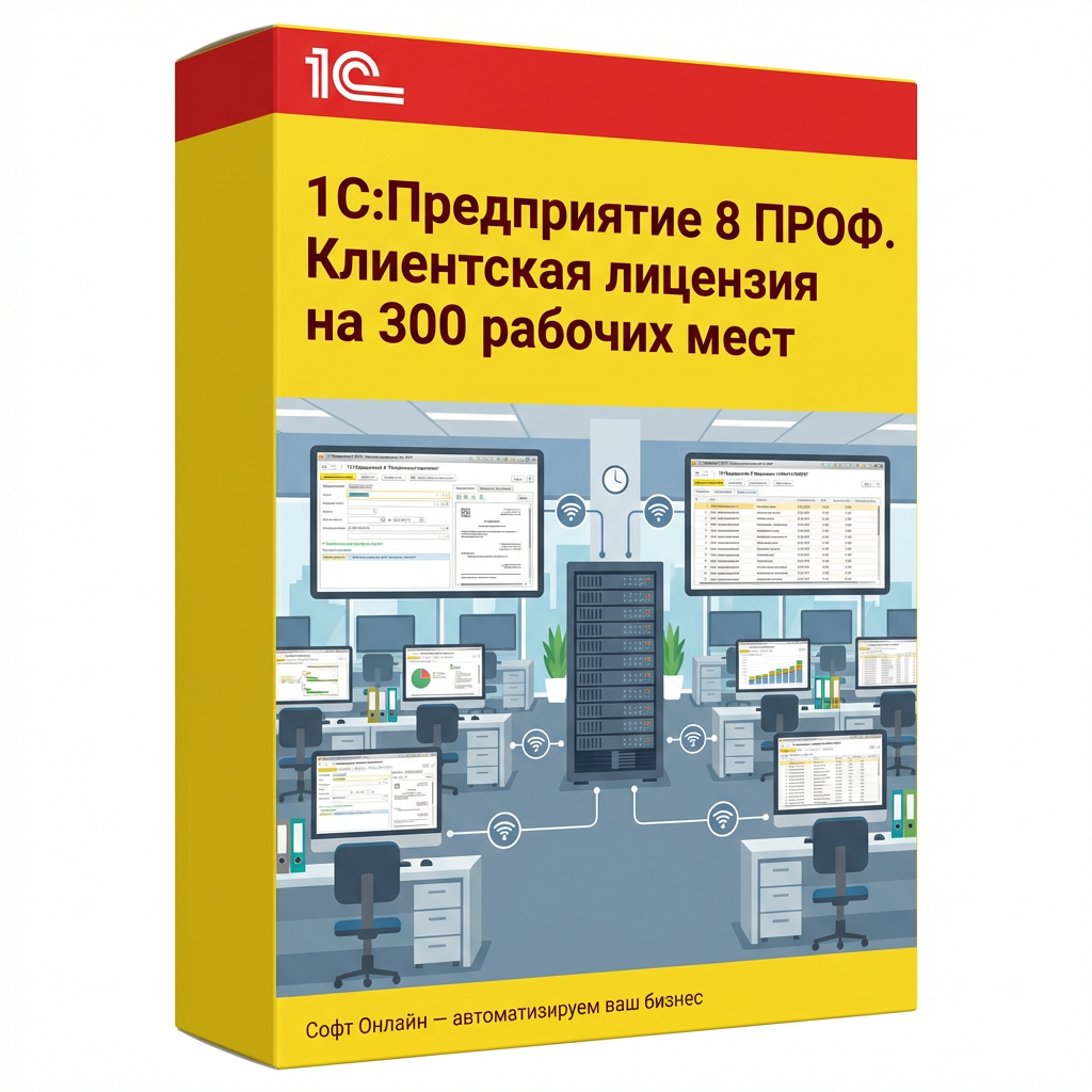 1С:Предприятие 8 ПРОФ. Клиентская лицензия на 300 рабочих мест